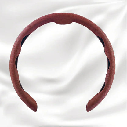 Nexi Customized Car Logo Breathable Ultra-thin 5D Leather & Carbon Car Steering Wheel Cover Universal Fit