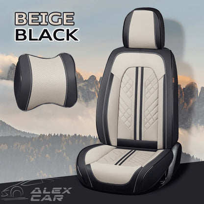 Zetas Car Seat Cushion Full Set Universal Waterproof Breathable Vehicle Leather Cover for Cars, SUV, Pick-up Truck