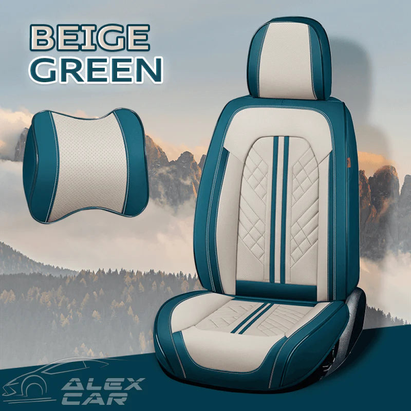 Zetas Car Seat Cushion Full Set Universal Waterproof Breathable Vehicle Leather Cover for Cars, SUV, Pick-up Truck