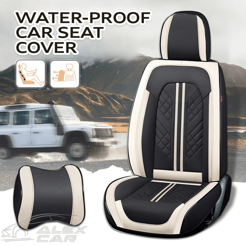 Zetas Car Seat Cushion Full Set Universal Waterproof Breathable Vehicle Leather Cover for Cars, SUV, Pick-up Truck