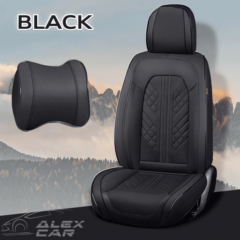 Zetas Car Seat Cushion Full Set Universal Waterproof Breathable Vehicle Leather Cover for Cars, SUV, Pick-up Truck