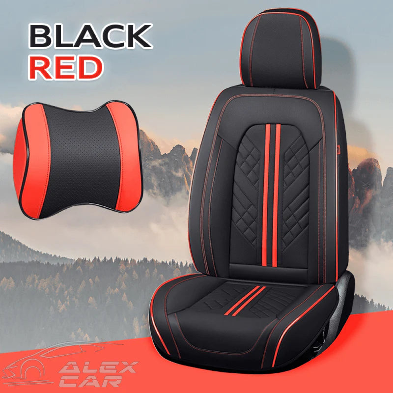 Zetas Car Seat Cushion Full Set Universal Waterproof Breathable Vehicle Leather Cover for Cars, SUV, Pick-up Truck