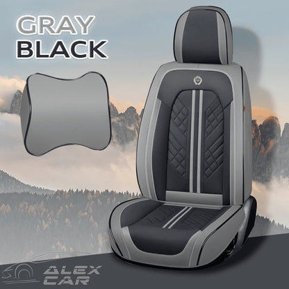 Zetas Car Seat Cushion Full Set Universal Waterproof Breathable Vehicle Leather Cover for Cars, SUV, Pick-up Truck