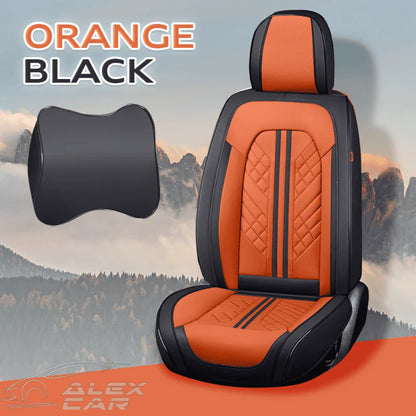 Zetas Car Seat Cushion Full Set Universal Waterproof Breathable Vehicle Leather Cover for Cars, SUV, Pick-up Truck